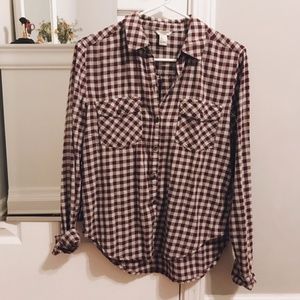 Forever 21 Maroon plaid flannel. (Size Small)